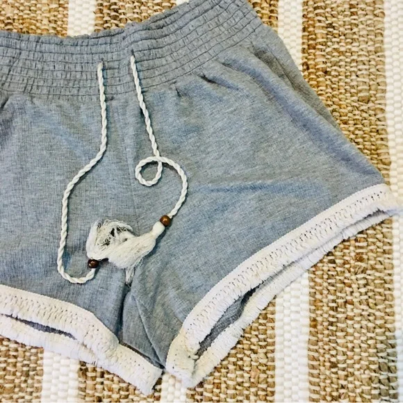 Boho Small grey gray lounge beach summer cotton lace pull on style - Picture 3 of 5